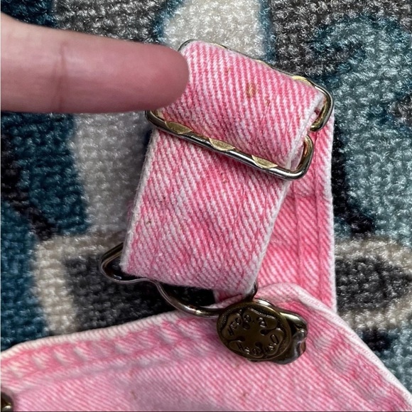 Vtg Osh Kosh B'Gosh Overalls Sz 12mon Vestback Pink Acid Wash Pleated Bibs READ - Picture 7 of 13